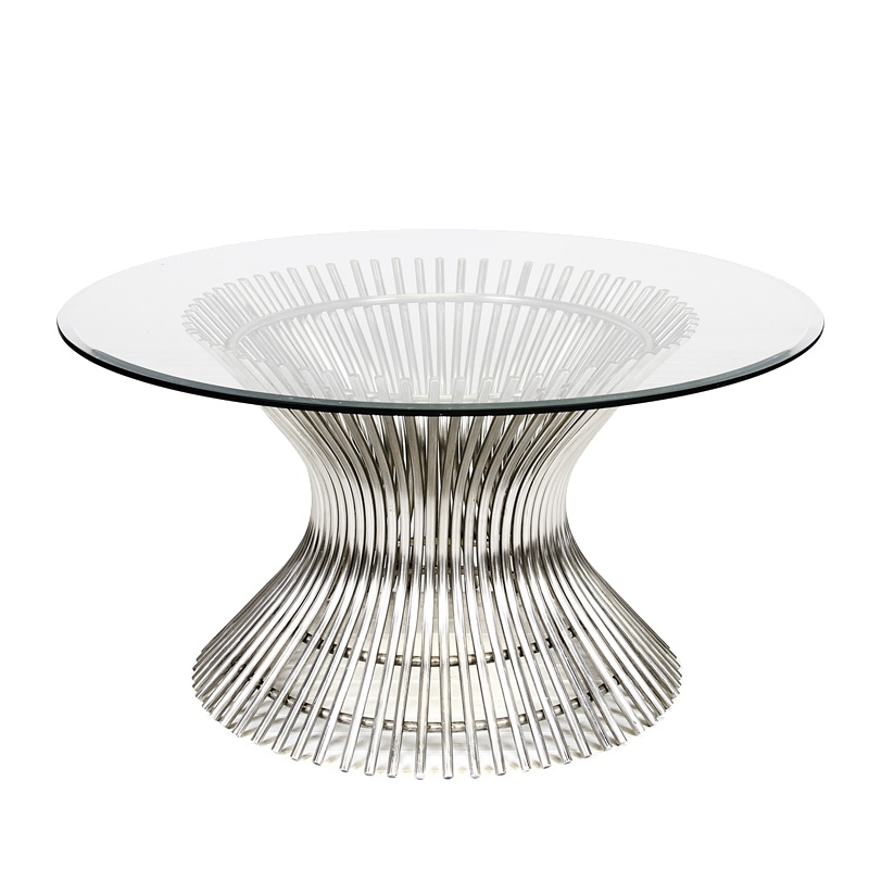 Worlds Away Powell Polished Stainless Coffee Table With 30 Inch
